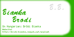 bianka brodi business card